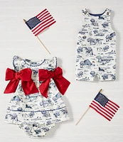 Edgehill Collection Baby Boys Flag Toile Print Jon Jon Shortall