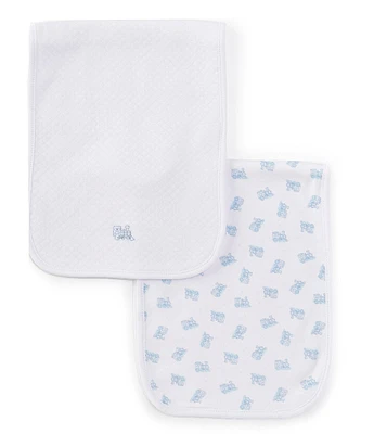 Edgehill Collection Baby Boys Train Print Burp Cloth 2-Pack