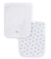 Edgehill Collection Baby Boys Train Print Burp Cloth 2-Pack