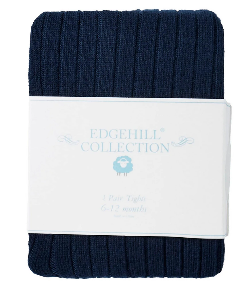 Edgehill Collection Baby Girls Ribbed Knit Tights