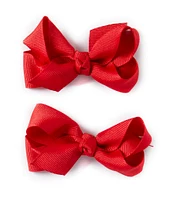 Edgehill Collection Baby Girls 2-Pack Mini Grosgrain Hair Bows