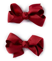 Edgehill Collection Baby Girls 2-Pack Mini Grosgrain Hair Bows