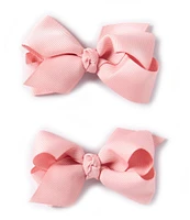 Edgehill Collection Baby Girls 2-Pack Mini Grosgrain Hair Bows