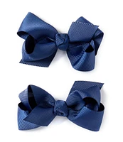 Edgehill Collection Baby Girls 2-Pack Mini Grosgrain Hair Bows