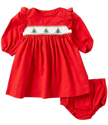 Edgehill Collection Baby Girls 3-24 Months Embroidered Christmas Tree Dress