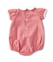 Edgehill Collection Baby Girls 3-24 Months Peter Pan Cap Sleeve Tab Bubble Romper