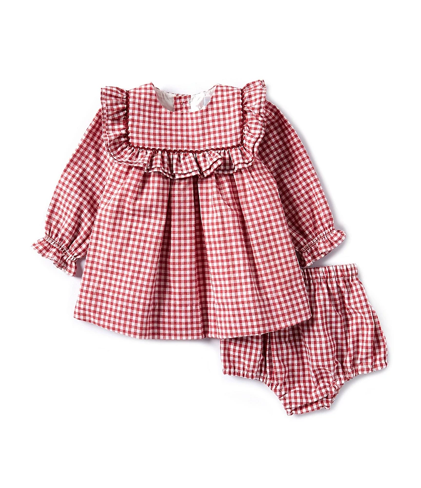 Edgehill Collection Baby Girls 3-24 Months Round Neck Long Sleeve Gingham Dress