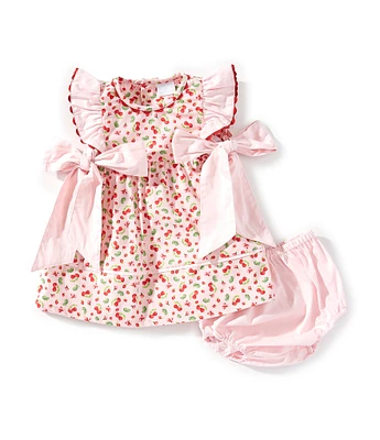 Edgehill Collection Baby Girls 3-24 Months Sleeveless Cherry Print Side Bow Dress