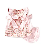 Edgehill Collection Baby Girls 3-24 Months Sleeveless Cherry Print Side Bow Dress