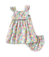 Edgehill Collection Baby Girls 3-24 Months Smocked Floral Print Sleeveless Ruffle Dress