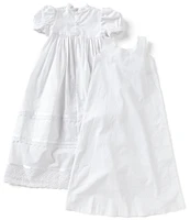 Edgehill Collection Baby Girls Newborn-12 Months Victorian Christening Gown & Matching Bonnet Set