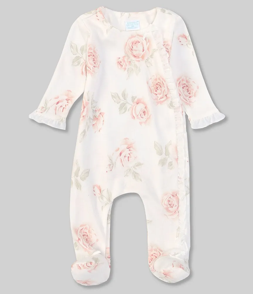 Edgehill Collection Baby Girls Newborn-6 Months Floral Print Coverall