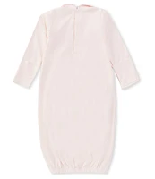 Edgehill Collection Baby Girls Newborn-6 Months Peter Pan Long Sleeve Solid Gown