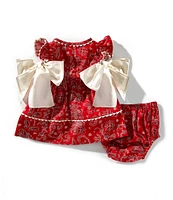 Edgehill Collection Baby Girls Sleeveless Americana Bandana Print Side-Bow Dress