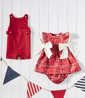 Edgehill Collection Baby Girls Sleeveless Americana Bandana Print Side-Bow Dress