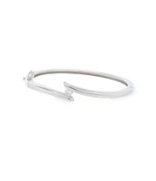 Edgehill Collection Baby Girls Solitaire CZ Hinged Bangle Bracelet