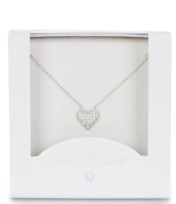 Edgehill Collection Girls Pave Heart Necklace