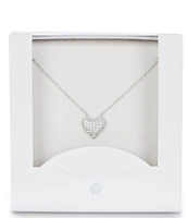 Edgehill Collection Girls Pave Heart Necklace