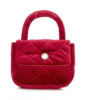 Edgehill Collection x Darby Fallon Clark Girls Quilted Velvet Pearly Handbag