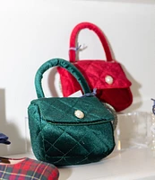 Edgehill Collection x Darby Fallon Clark Girls Quilted Velvet Pearly Handbag