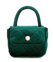 Edgehill Collection x Darby Fallon Clark Girls Quilted Velvet Pearly Handbag