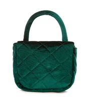 Edgehill Collection x Darby Fallon Clark Girls Quilted Velvet Pearly Handbag