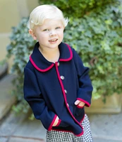 Edgehill Collection x Darby Fallon Clark Little Boys 2T-7 Grayson Button Front Car Coat