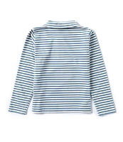 Edgehill Collection Little Boys 2T-7 Long Sleeve Classic Pima Stripe Polo Shirt