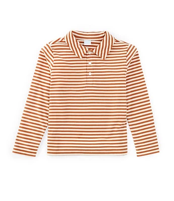 Edgehill Collection Little Boys 2T-7 Long Sleeve Classic Pima Stripe Polo Shirt