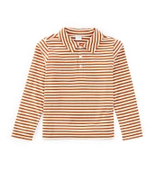 Edgehill Collection Little Boys 2T-7 Long Sleeve Classic Pima Stripe Polo Shirt