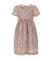 Edgehill Collection Little Girls 2T-6X Peter Pan Collar Floral Dress