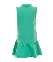 Edgehill Collection Little Girls 2T-6X Pique Peter Pan Collar Sleeveless Dress