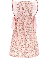 Edgehill Collection Little Girls 2T-6X Sleeveless Cherry Print Side Bow Dress