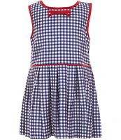 Edgehill Collection Little Girls Sleeveless Gingham Tennis Dress