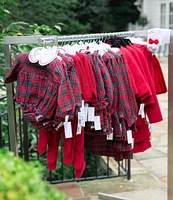 Edgehill Collection x Darby Fallon Clark Baby Boys 3-12 Months Gunner Long Sleeve Plaid Peter Pan Collar Bubble