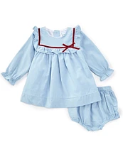 Edgehill Collection x Darby Fallon Clark Baby Girls 3-24 Alyssa Corded Dress Set