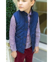 Edgehill Collection x Darby Fallon Clark Little Boys 2T-7 Wright Woven Gingham Button-Front Shirt