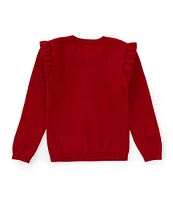 Edgehill Collection x Darby Fallon Clark Little Girls 2T-6X Reese Crew Neck Dog Sweater