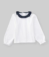 Edgehill Collection x Darby Fallon Clark Little Girls 2T-6X Nancy Knit Long Sleeve Top