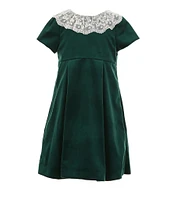 Edgehill Collection x Darby Fallon Clark Little Girls 2T-6X Leighton Velvet Dress