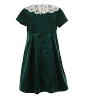 Edgehill Collection x Darby Fallon Clark Little Girls 2T-6X Leighton Velvet Dress