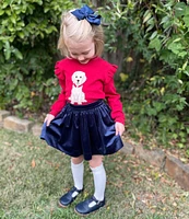 Edgehill Collection x Darby Fallon Clark Little Girls 2T-6X Gogo Velvet Pull-On Skirt