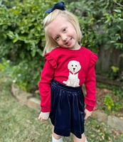 Edgehill Collection x Darby Fallon Clark Little Girls 2T-6X Gogo Velvet Pull-On Skirt