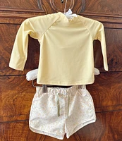 Edgehill Collection x Kristin Ellen Hockman Baby Boys 3-24 Months Archie Solid Rashguard & Floral Print Swim Trunks Set
