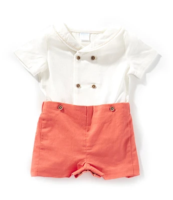 Edgehill Collection x Kristin Ellen Hockman Baby Boys 3-24 Months Augie Embroidered Sailor Collar & Shorts Set