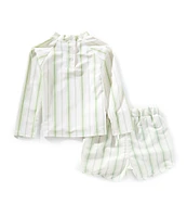 Edgehill Collection x Kristin Ellen Hockman Baby Boys 3-24 Months Konrad Stripe Rashguard & Stripe Swim Trunks Set