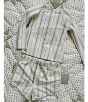 Edgehill Collection x Kristin Ellen Hockman Baby Boys 3-24 Months Konrad Stripe Rashguard & Stripe Swim Trunks Set