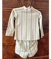 Edgehill Collection x Kristin Ellen Hockman Baby Boys 3-24 Months Konrad Stripe Rashguard & Stripe Swim Trunks Set