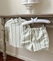 Edgehill Collection x Kristin Ellen Hockman Baby Boys 3-24 Months Konrad Stripe Rashguard & Stripe Swim Trunks Set