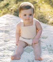 Edgehill Collection x Kristin Ellen Hockman Baby Boys Newborn-24 Months Alfie Tan Gingham Sunsuit Bubble